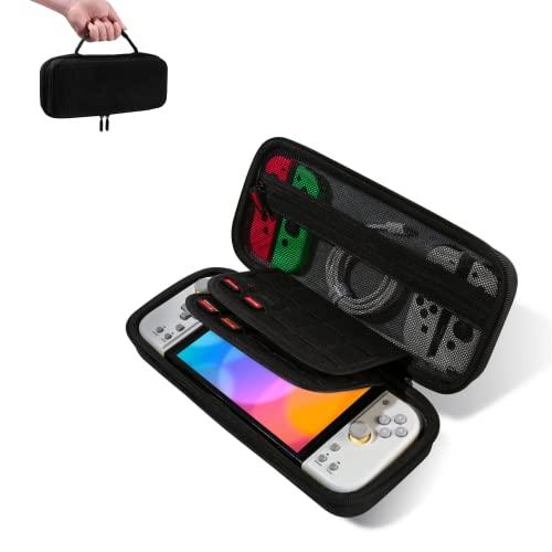 Hard Shell Travel Case Compatible with HORI Split Pad Compact - Carrying Case for Oversized Grip/Controllers + Nintendo Switch/Oled Console [Portable] [Lightweight] [Full Protection]