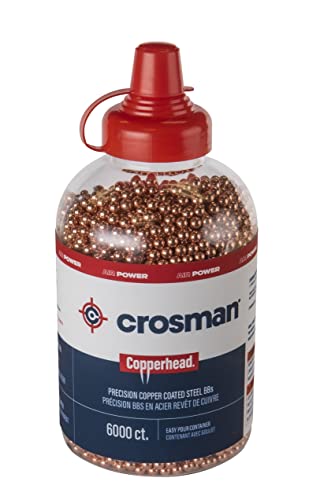 Crosman Copperhead 4.5mm Copper Coated BBs in EZ-Pour Bottle for BB Air Pistols and BB Air Rifles (6000-Count)