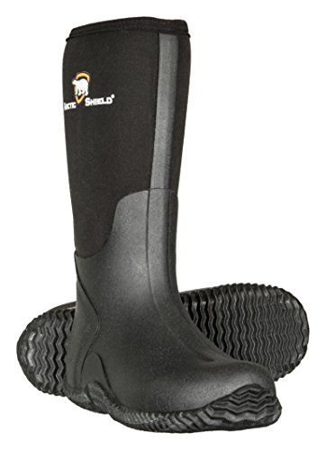 ArcticShield Waterproof Durable Rubber Neoprene Outdoor Boots (9, Black)