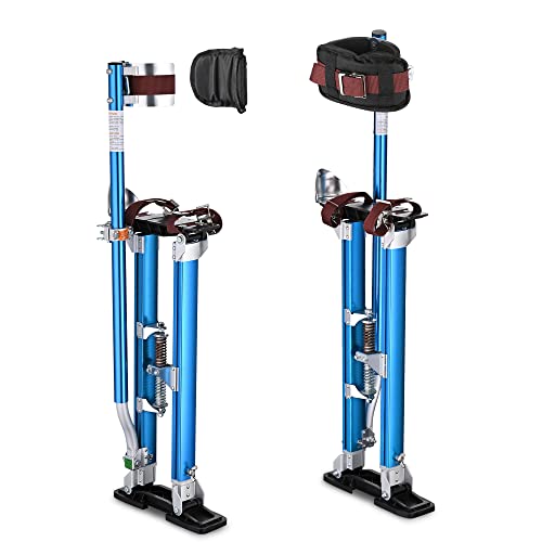 Yescom Drywall Stilts 24'-40' Adjustable Aluminum Tool Stilt with Knee Pads Protection for Painting Painter Taping Blue