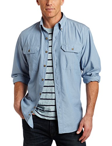 Carhartt Men's Fort Long Sleeve Shirt Lightweight Chambray Button Front Relaxed Fit,Blue Chambray,X-Large