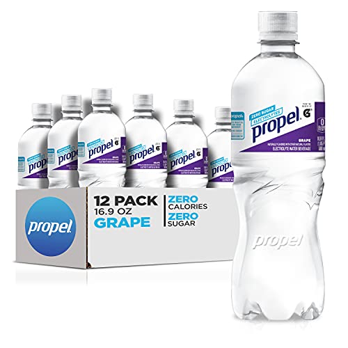 Propel, Grape, Zero Calorie Sports Drinking Water with Electrolytes and Vitamins C&E, 16.9 Fl Oz (12 Count)