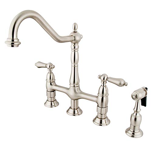 Elements of Design Nuvo Elements of Design ES1278ALBS New Orleans 8' Center Kitchen Faucet with Side Sprayer, 8-3/4', Satin Nickel