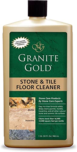 Granite Gold Stone And Tile Floor Cleaner - No-Rinse Deep Cleaning Granite, Marble, Travertine, Ceramic Solution - 32 Ounces (Packaging may vary)