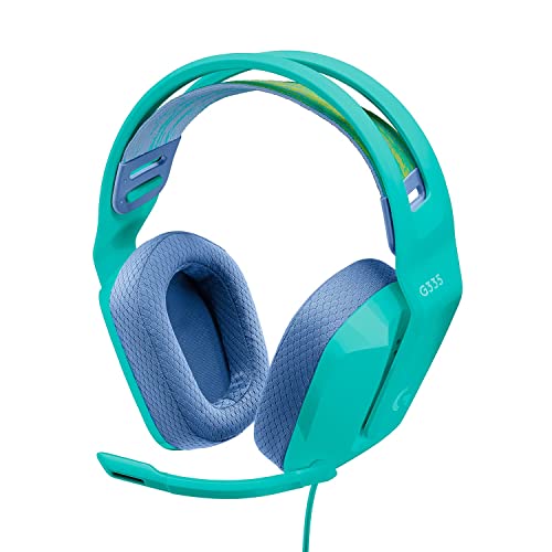 Logitech G335 Wired Gaming Headset, with Flip to Mute Microphone, 3.5mm Audio Jack, Memory Foam Earpads, Lightweight, Compatible with PC, PlayStation, Xbox, Nintendo Switch - Mint