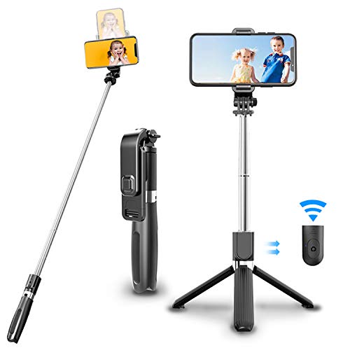 Selfie Stick Tripod with Wireless Remote Bluetooth Selfie Stick for iPhone X/XR/XS/8/8 Plus/7/7 Plus,Galaxy S9/S9 Plus/S8/S8 Plus/Note8