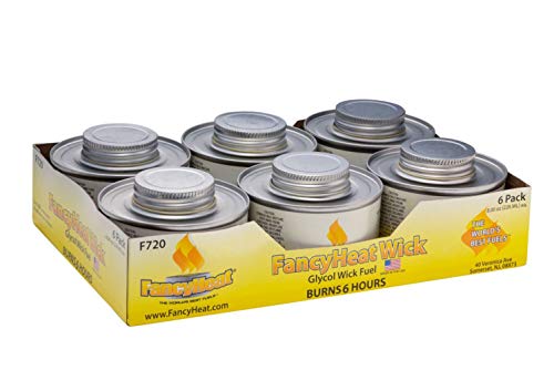 Fancy Heat, Clean Burning Chafing Dish Fuel with Minimal Odor and Soot, '6 Pack', 6 Hour 8oz, Yellow Label