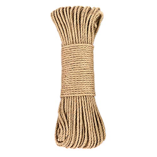 Amakunft Hemp Rope for Cat Tree and Tower, DIY Cat Scratcher Sisal Rope for Cat Scratching Post Tree Replacement, Playing Flexible Scratching Pad (0.25inch x 33ft)
