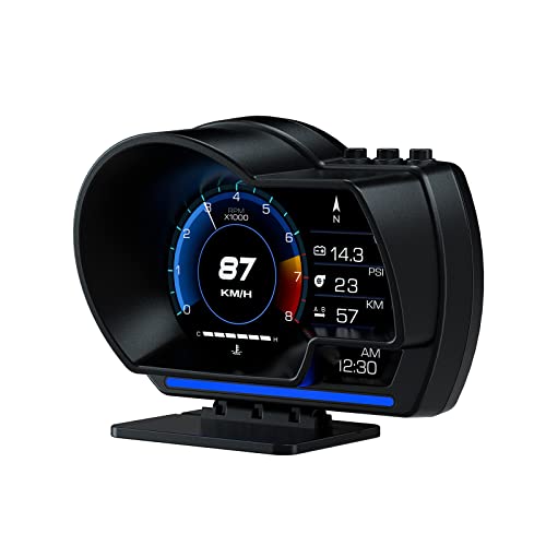 wiiyii Car HUD Head Up Display P6, OBD+GPS Smart Gauge, Works Great for Most Cars