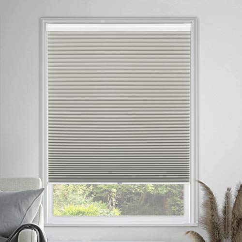 MiLin Cellular Shades Blackout Cordless, Fast Delivery Window Blinds and Shades Custom Cut to Size, No Light Leakage Privacy Single Cell Honeycomb Shades - Smoky Mossy