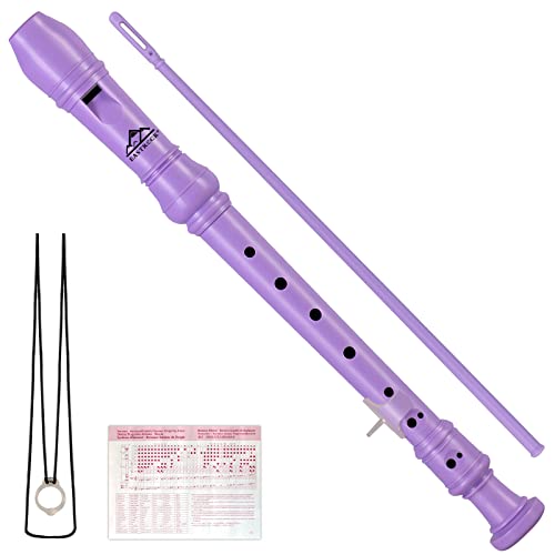 Eastrock Soprano Recorder for Kids Beginners, Recorder Instrument German Style C Key 3 Piece ABS with Cleaning Rod, Fingering Chart, Packing Bag, Thumb Rest