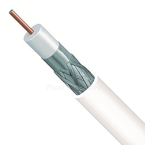 2 REELS OF 1000ft WHITE RG-6 SOLID COPPER DUAL SHIELD 18AWG CORE 3GHz 75 Ohm Coaxial Cable In wall Use UL ETL CL2 Telecommunication HD DIGITAL Cable Modem Internet Antenna TV Audio Video Coax Cable