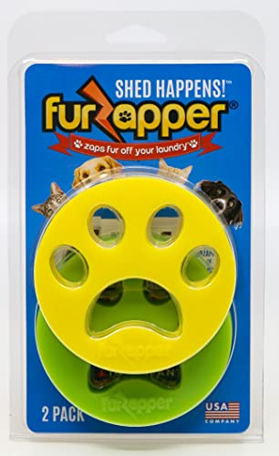 FurZapper Pet Hair Remover for Laundry, 2 Count - Reusable Dog & Cat Hair Remover Tool As Seen on Shark Tank - Removes Pet Fur, Hair, Lint, Dander from Clothes & Laundry - One FurZapper Per Pet