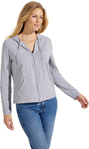 Coolibar UPF 50+ Women's Seaside Hoodie - Sun Protective,Small,Grey Heather