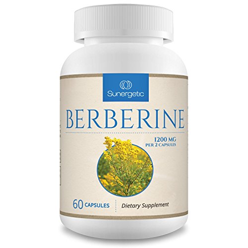 Sunergetic Premium Berberine Supplement - 1200mg of Berberine Per Serving - Berberine HCL Supplement Non-GMO - Immune Support- 60 Berberine Capsules