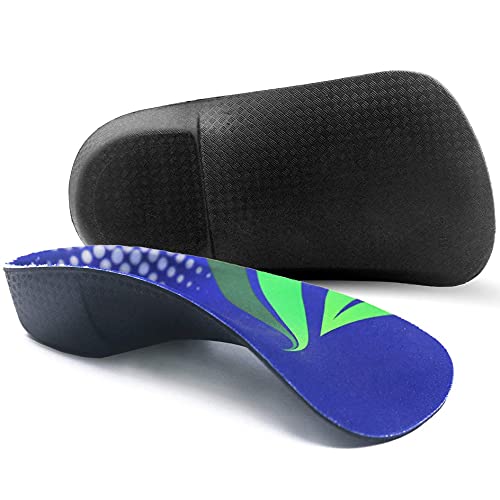 Plantar Fasciitis Insoles, 3/4 Length Arch Support Insoles for Women and Men, Shoe Inserts for Flat Feet, Over-Pronation, Heel Pain Relief, Orthotic Insoles with High Arch for Running, Work Boots, M