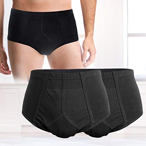 Mens Incontinence Briefs Washable 2 Counts Men’s Urinary Incontinence Underwear Incontinence Protective Underwear Reusable Male Padded Brief for Regular Leakage Surgical Medium