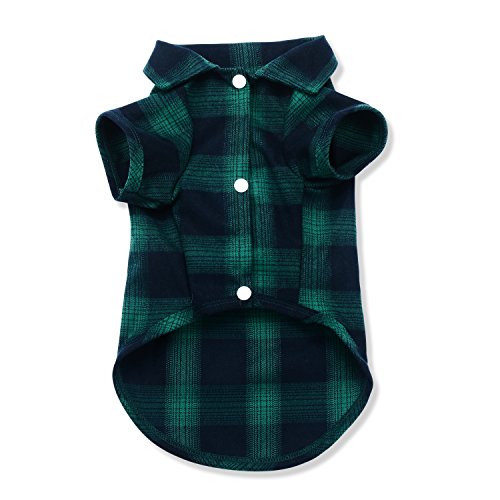 Koneseve Dog Shirt, Pet Plaid Clothes Shirt T-Shirt Sweater Matching Breathable for Small Medium Large Dog Cat Puppy Adorable Casual Cozy Halloween Thanksgiving Christmas Costumes (Green; 4XL)