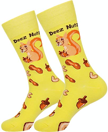 Funny Socks Deez Nuts Meme Socks Squirrel Lovers Socks Fun Socks Unisex Funky Socks Casual Dress Socks