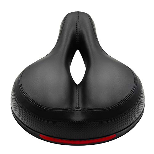 Comfort Bike Seat - Silicone Waterproof Sturdy Shock-Absorbing Mountains and Cities Bicycle Saddle Taillight Reflective Strip with Double Shock Absorber Ball Saddle, Universal fit Saddle