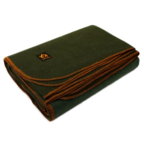 Arcturus Military Wool Blanket - 4.5 lbs, Warm, Thick, Washable, Large 64' x 88' - Great for Camping, Outdoors, Survival & Emergency Kits (Olive Green)