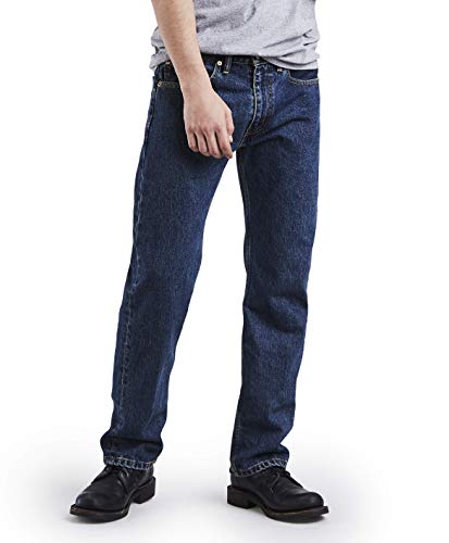 Levi's Men's 505 Regular Fit Jeans (Also Available in Big & Tall), Dark Stonewash, 36W x 32L