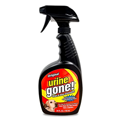 Urine Gone Stain & Odor Eliminator: Professional Strength Fast-Acting Enzyme-Based Solution, Instantly Penetrates and Neutralizes into the Fibers of a Carpet, Stops Pets from Remarking…