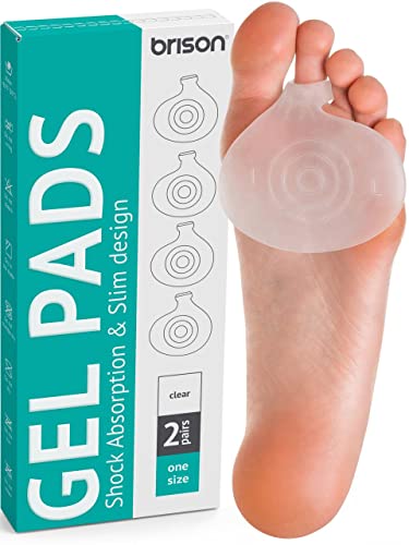 Metatarsal Pads Ball of Foot Cushions - Metatarsal Pads for Women and Men - Soft Gel Foot Pads Metatarsal Foot Forefoot Cushioning Foot Pain Relief - 2 Pairs Clear