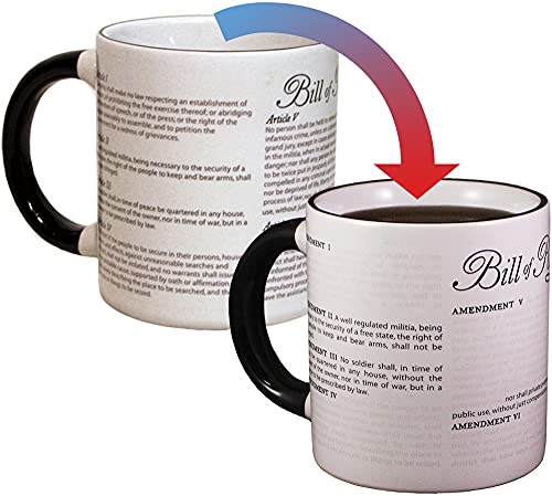 Disappearing Civil Liberties Coffee Mug - Add Hot Water and Watch Your Civil Liberties Disappear Before Yours Eyes - Comes in a Fun Gift Box