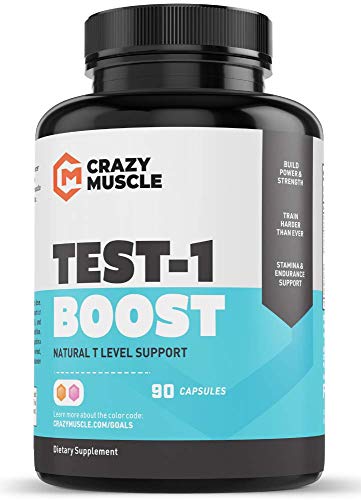 Crazy Muscle Testosterone Booster for Men and Women (over 1,300mg per capsule) to Increase Low Testosterone Levels by Crazy Muscle - Reverse The Effects of Low Test on Muscle and Fat - 90 Pills