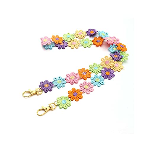 1/3Pcs Handmade Woven Flower Face Mask Lanyards with Lobster Hook Colorful Cute Plant Bloom Daisy Sunflower Eyeglass Necklaces for Women Girls-A 1Pcs