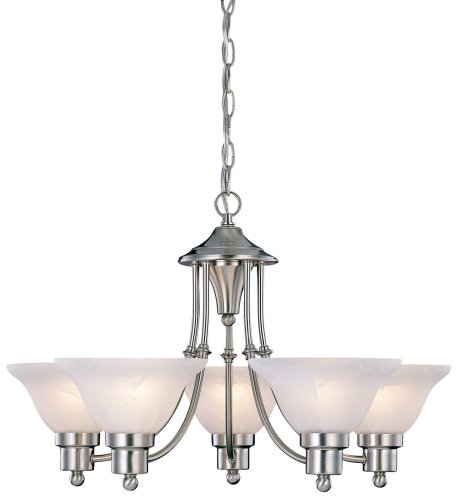 Hardware House 544452 54-4452 Bristol 5 Light Chandelier, 24'x15', Satin Nickel