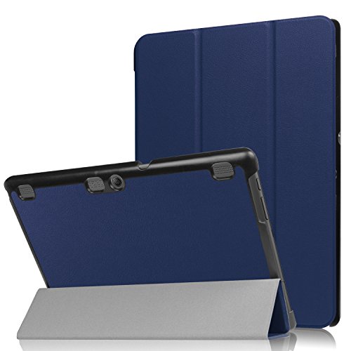 Asng Lenovo Tab 2 A10/TAB-X103F Tab 10 Case, Ultra Slim Lightweight Tri-Fold Cover for Lenovo Tab 2 A10-70/Tab 2 A10-30/Tab 3 Plus/Tab 3 10 Business TB3-X70/TAB-X103F Tab 10 10.1' Tablet (Dark Blue)