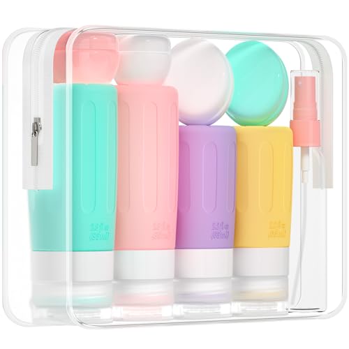Morfone 16 Pack Travel Bottles Set for Toiletries, TSA Approved Travel Containers Leak Proof Silicone Squeezable Travel Accessories 2oz 3oz for Shampoo Conditioner Lotion Body Wash (BPA Free)