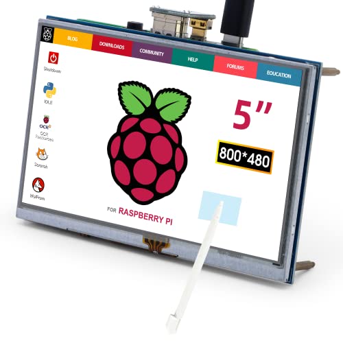 ELECROW 5 Inch Raspberry Pi Screen Touchscreen 800x480 TFT LCD Display HDMI Monitor for Raspberry Pi 4B 3B+ 3B 2B+ BB Black Banana Pi Jetson Nano Windows 10 8 7