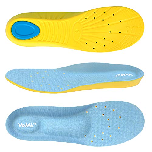 Shoe Insoles for Women Men and Kids, Memory Foam Insoles, Comfortable Sports Shoe Inserts for Shock Absorption and Relieve Foot Pain, Plantar Fasciitis Arch Support Insoles, M(Men 6-9/ Women 7-11)