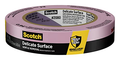 Scotch 2080EL-24E ScotchBlue Delicate Surfaces Painters Tape, 0.94' Width x 60 yd, Purple