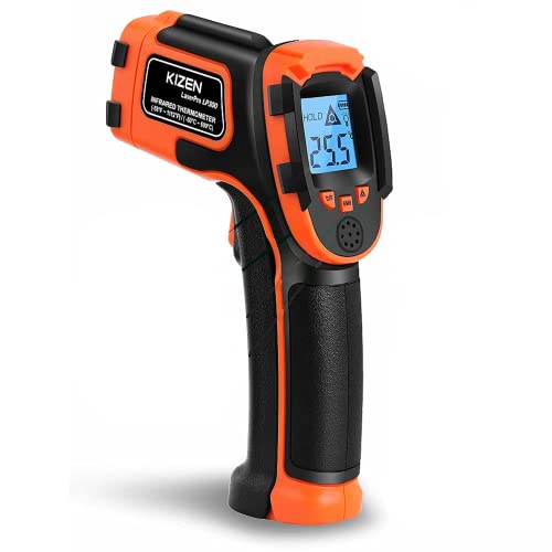 KIZEN Infrared Thermometer Gun (LaserPro LP300) - Handheld Heat Temperature Gun for Cooking, Pizza Oven, Grill & Engine - Laser Surface Temp Reader -58F to 1112F - NOT for Humans