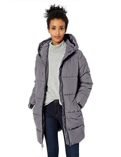 Amazon Brand - Daily Ritual Women's Long Water-Resistant Primaloft Puffer Jacket, Grey Heather, Medium