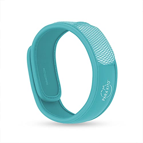 PARA'KITO Mosquito Insect & Bug Repellent Wristband - Waterproof, Outdoor Pest Repeller Bracelet w/ Natural Essential Oils (Turquoise)
