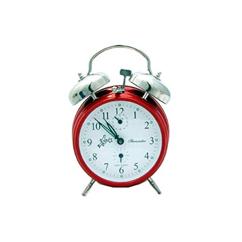 Sternreiter Double-Bell Mechanical Alarm Clock, Ruby Red MM 111 602 33