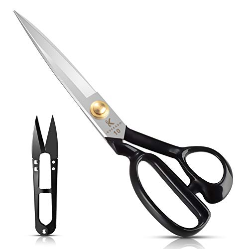 Sewing Scissors 10 Inch - Fabric Dressmaking Scissors Upholstery Office Shears for Tailors Dressmakers, Best for Cutting Fabric Leather Paper Raw Materials Heavy Duty High Carbon Steel(Right-Handed)