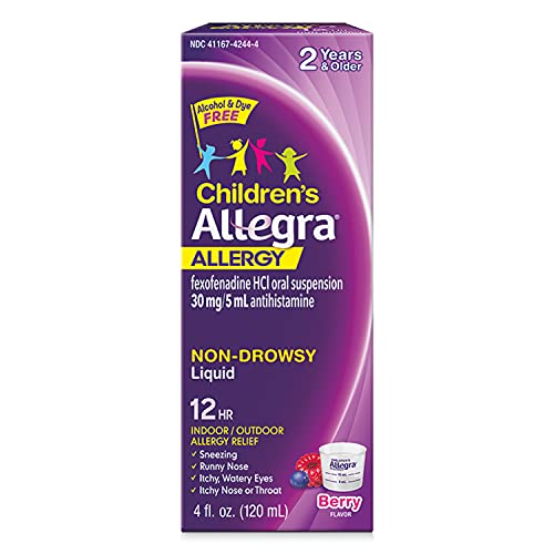 Allegra Children's Non-Drowsy Antihistamine Liquid 4 oz. 12-Hour Allergy Relief, 30 mg