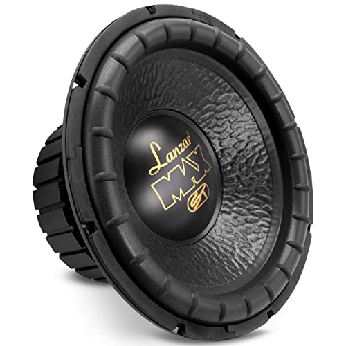 Lanzar 12in Car Subwoofer Speaker - Black Non-Pressed Paper Cone, Stamped Steel Basket, 4 Ohm Impedance, 1000 Watt Power and Rubber Suspension for Vehicle Audio Stereo Sound System - MAX12