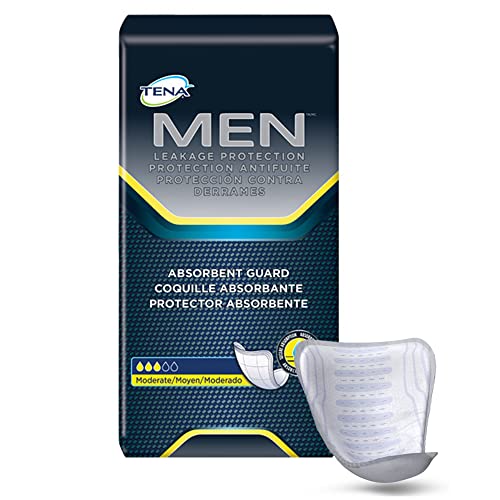TENA Men Absorbent Guard - Maximum Bladder Control Pad for Adults, Disposable, Dry-Fast Core, Leakage Protection, Odor Control, 8 in., 20 Count, 6 Packs, 120 Total