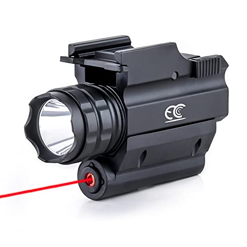 MCCC Tactical Red Laser Sight with 500 Lumens LED Flashlight, Compact Rail Mounted, Quick Release, 1XCR123A Battery (Included)