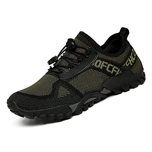 ABAO Hiking Shoes Men Women Outdoor Sports Shoes Non-Slip Breathable Sneakers Low Top Walking Shoes for Outdoor Trailing Trekking Walking Climbing Travel Lightweight ArmyGreen 8.5 Women/7 Men