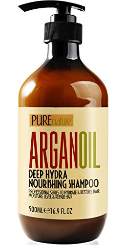 Moroccan Argan Oil Shampoo - Sulfate SLS Paraben Free Moisturizing Treatment for Women and Men - For All Types Including Curly, Dry, Damaged and Oily Hair - Hydrating and Nourishing - Salon Grade