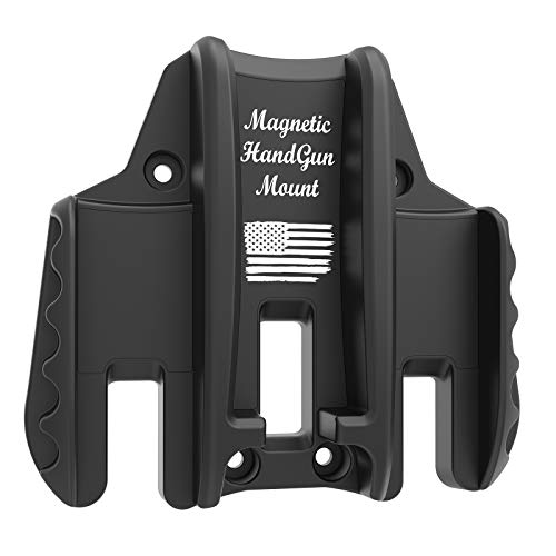 Magnetic Gun Mount Pro, Designed for Handgun, Pistol,Magazines, Concealed Holder&Holster on Car, Truck, Safe, Desk, Door, Wall, Office, Rated Max up to 15 LBS