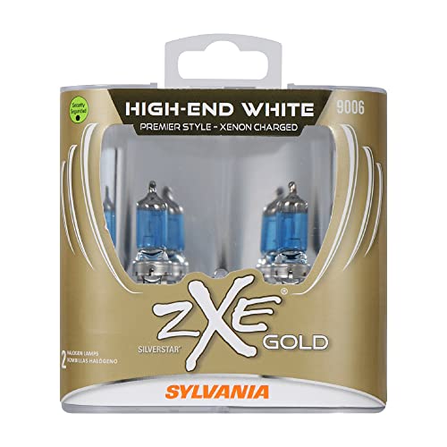 SYLVANIA - 9006 (HB4) SilverStar zXe GOLD High Performance Halogen Headlight Bulb - Headlight & Fog Light, Bright White Light Output, Best HID Alternative, Xenon Charged Technology (Contains 2 Bulbs)